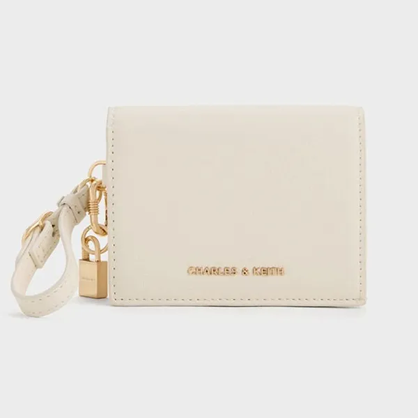 Ví Nữ Charles & Keith CNK Scottie Small Wallet - Cream CK6-30770732_CREAM_XXS Màu Trắng Kem