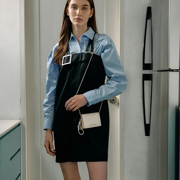 Ví Nữ Charles & Keith CNK Scottie Small Wallet - Cream CK6-30770732_CREAM_XXS Màu Trắng Kem