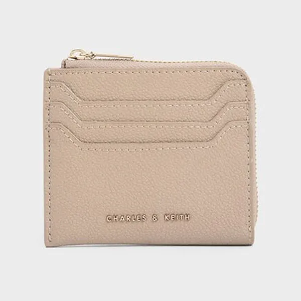 Ví Nữ Charles & Keith CNK Small Zip Wallet Beige CK6-30770417-1 Màu Be