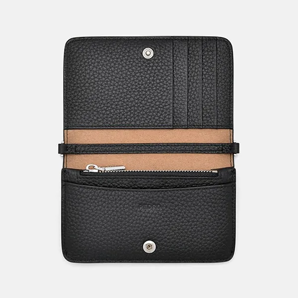 Ví Nữ Pedro Embossed Leather Folding Long Wallet Black PW4-15940101_BLACK Màu Đen