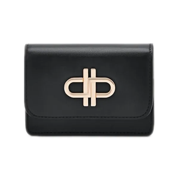 Ví Nữ Pedro Icon Leather Bi-Fold Card Holder Black PW4-25940034-1_BLACK Màu Đen
