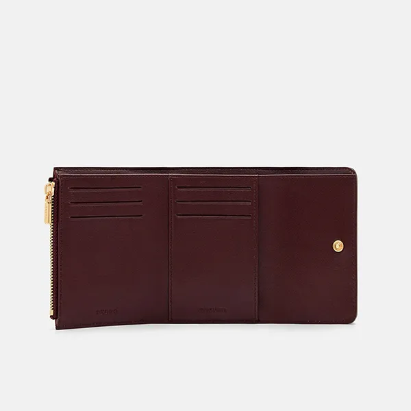 Ví Nữ Pedro Leather Tri-Fold Wallet - Wine PW4-15940100_WINE_CP Màu Đỏ