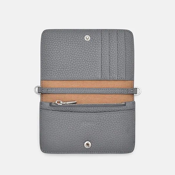 Ví Nữ Pedro Long Folding Wallet Embossed Leather Gray PW4-15940101_GREY Màu Xám