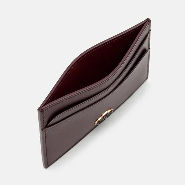 Ví Nữ Pedro Rectangular Card Holder Icon Leather Burgundy Red PW4-25940030_WINE Màu Đỏ Burgundy