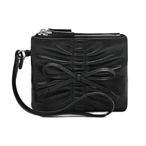 Ví Nữ Pedro Ruched Mini Square Wallet Black PW4-95940012_BLACK Màu Đen