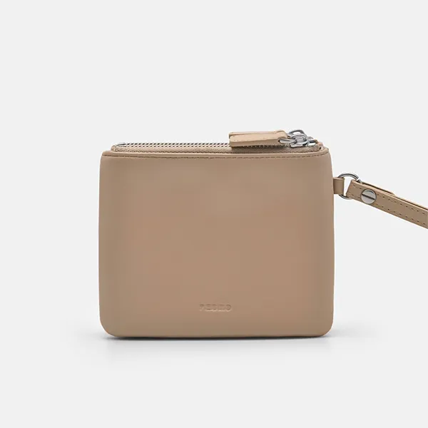 Ví Nữ Pedro Ruched Mini Square Wallet Gray Brown PW4-95940012_TAUPE Màu Nâu