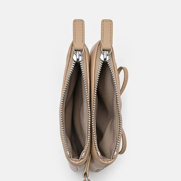 Ví Nữ Pedro Ruched Mini Square Wallet Gray Brown PW4-95940012_TAUPE Màu Nâu