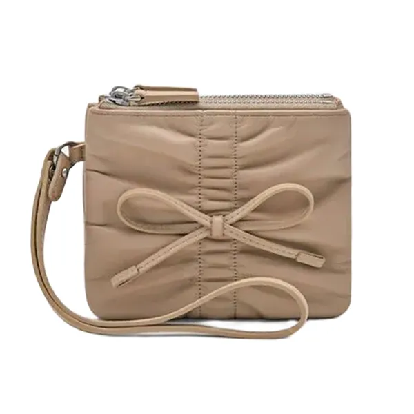 Ví Nữ Pedro Ruched Mini Square Wallet Gray Brown PW4-95940012_TAUPE Màu Nâu