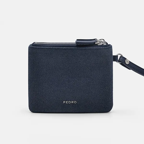 Ví Nữ Pedro Ruched Mini Square Wallet Navy Blue PW4-95940012_NAVY Màu Xanh Navy