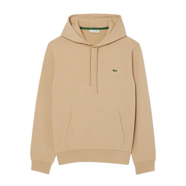 Áo Hoodie Nam Lacoste Nam Men's Cotton Fleece Hoodie SH9839 02S Màu Be Size 4