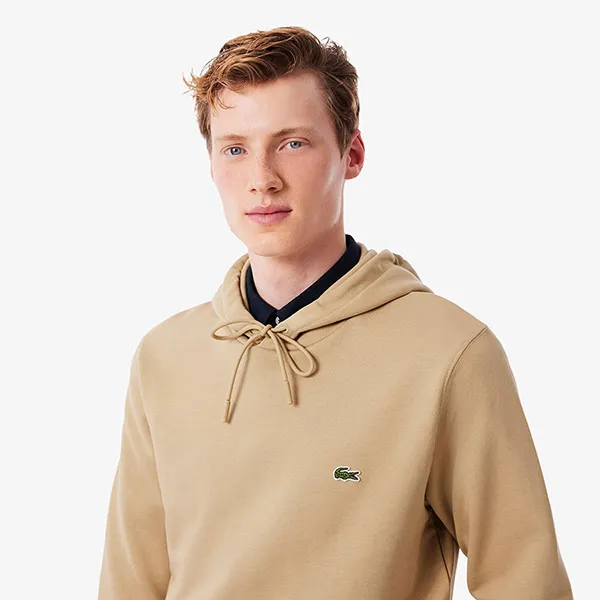 Áo Hoodie Nam Lacoste Nam Men's Cotton Fleece Hoodie SH9839 02S Màu Be Size 4