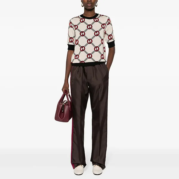 Áo Len Hai Mặt Cho Nữ Gucci Interlocking G Reversible Sweater 678310XKB7T Màu Đen Trắng Size XS