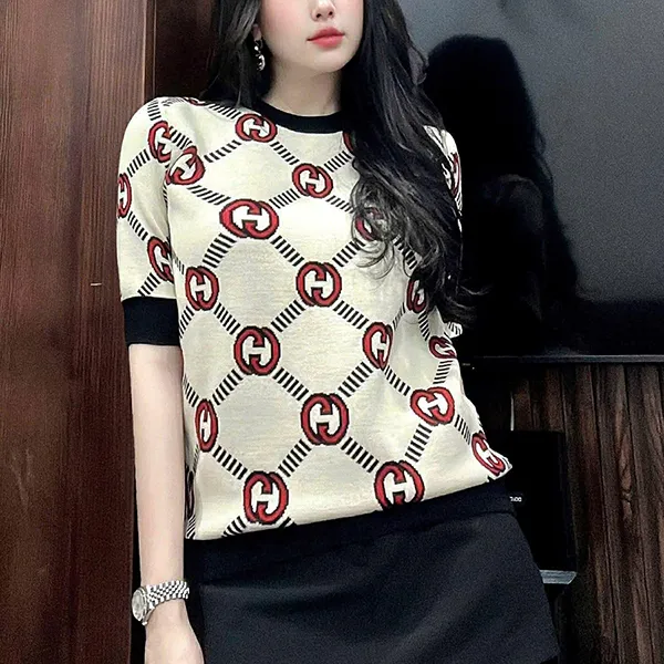 Áo Len Hai Mặt Cho Nữ Gucci Interlocking G Reversible Sweater 678310XKB7T Màu Đen Trắng Size XS