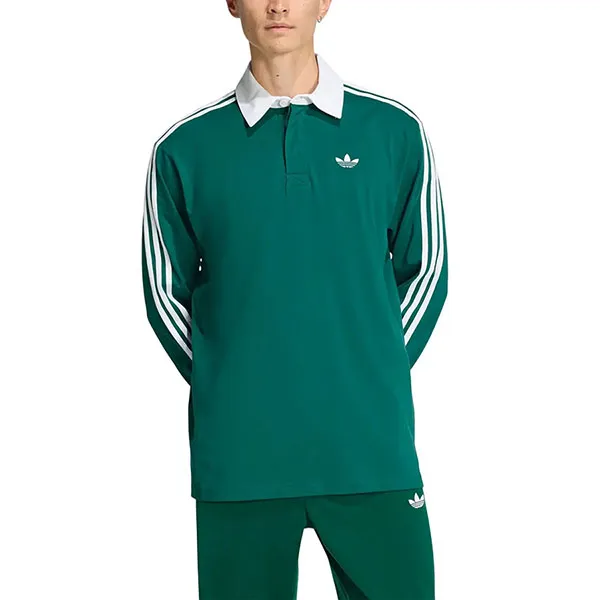 Áo Nỉ Sweater Nam Adidas 3 Stripes Button Collar Sweat Ke3572 Green White KE3572 Màu Xanh Lá Size S (Form Âu)