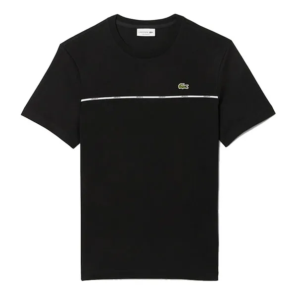 Áo Phông Lacoste Trim Cotton Jersey TH9842 031 Black Màu Đen Size 3
