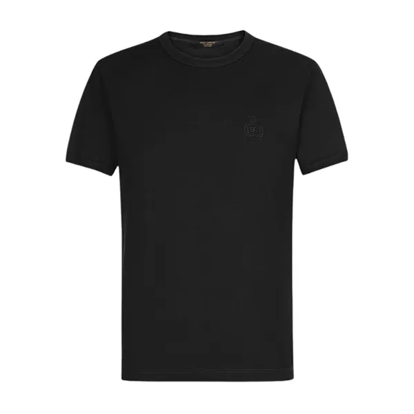 Áo Phông Nam Dolce & Gabbana D&G Black With Embroidered Logo At Chest I8AQ6Z FU7EQ N0000 Tshirt Màu Đen Size 44