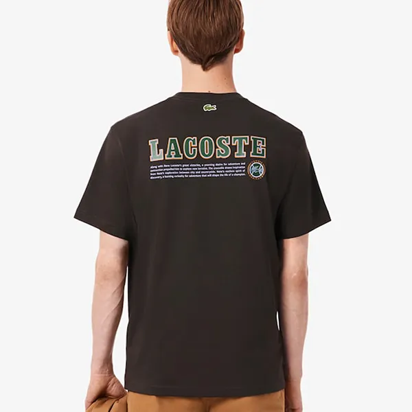 Áo Phông Nam Lacoste Men's Multi Print Jersey T-Shirt TH5903 - SKB Màu Đen Size 3