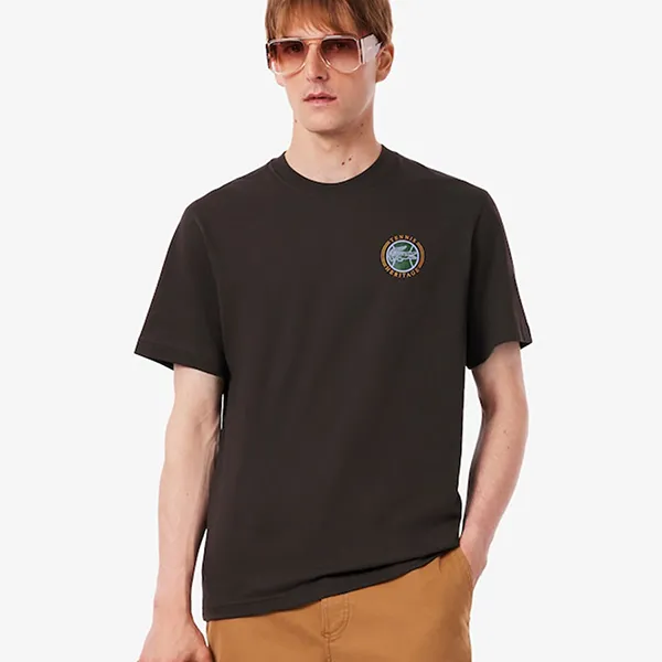 Áo Phông Nam Lacoste Men's Multi Print Jersey T-Shirt TH5903 - SKB Màu Đen Size 3