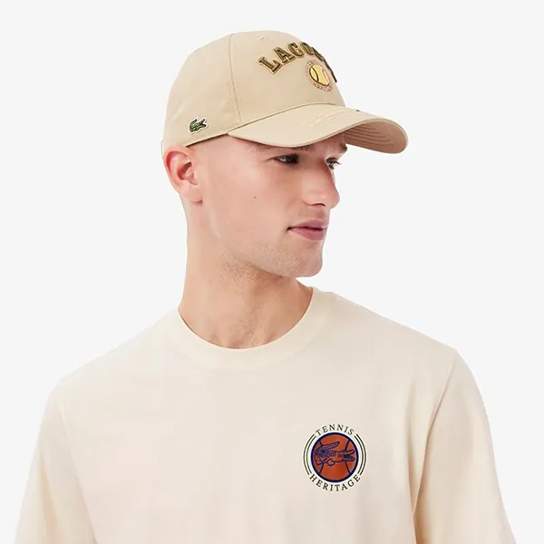 Áo Phông Nam Lacoste Tshirt LCT CLASSIC TH5903 - XFJ Màu Trắng Kem Size 3