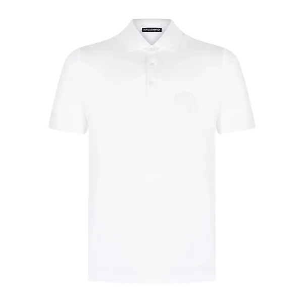Áo Polo Nam Dolce & Gabbana D&G White With Logo Embroidered G8PL4Z G7NYY Màu Trắng Size 44