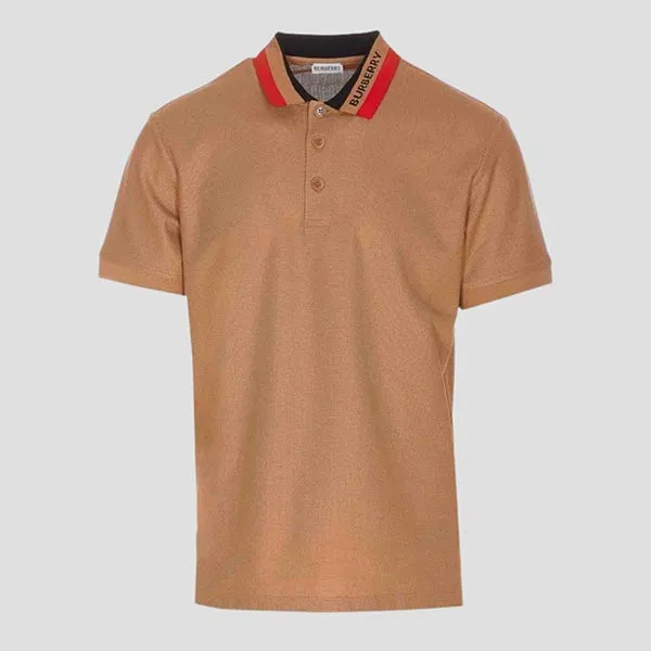 Áo Polo Nam Burberry Edney Black Polo With Logo On The Collar 8083154 Màu Nâu Size XS