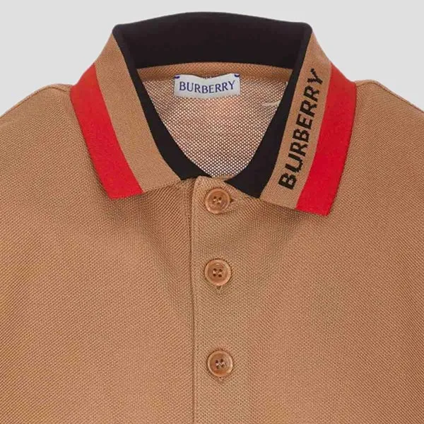 Áo Polo Nam Burberry Edney Black Polo With Logo On The Collar 8083154 Màu Nâu Size XS