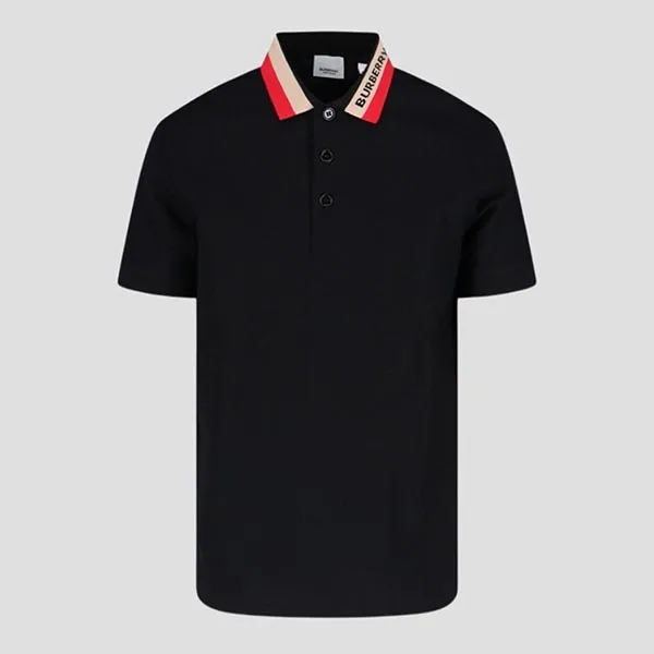 Áo Polo Nam Burberry 'Edney' Camel Polo With Logo On The Collar 8083155 Màu Đen Size XS