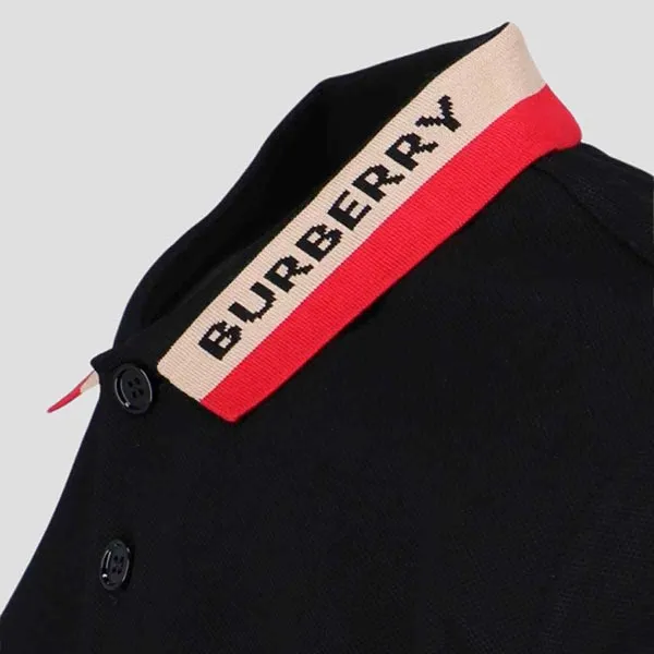 Áo Polo Nam Burberry 'Edney' Camel Polo With Logo On The Collar 8083155 Màu Đen Size XS