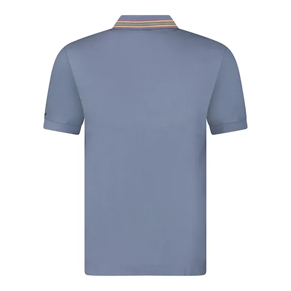 Áo Polo Nam Burberry Hartford Striped Check Blue Màu Xanh Nhạt Size M (Form Ôm 1)