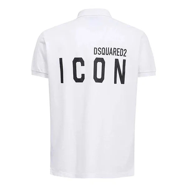 Áo Polo Nam Dsquared2 Polo Shirt With Printed Logo S79GL0007 Màu Trắng Size S