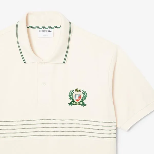 Áo Polo Nam Lacoste Classic Fit L.12.12 Embroidered PH0037 XFJ Màu Kem Size 2