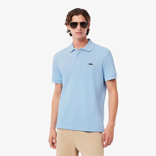 Áo Polo Nam Lacoste Men's Classic Landscape Crocodile Polo Shirt PH5881-10.HBP Màu Xanh Blue Size 3