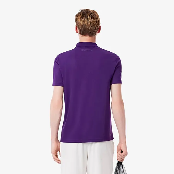 Áo Polo Nam Lacoste Men's Ultra Dry Printed Slim Fit Tennis DH4756 - HXL Màu Tím Size 3