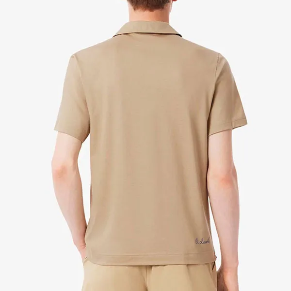 Áo Polo Nam Lacoste Paris Classic Fit Open Neck Embroidered Beige DH5928 51 - 02S Màu Be Đậm Size 3
