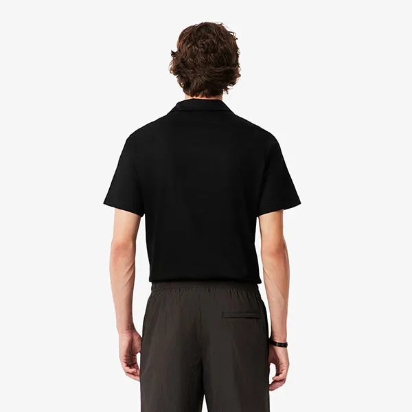 Áo Polo Nam Lacoste Paris Classic Fit Open Neck Embroidered Shirt DH5928 - 031 Màu Đen Size 3