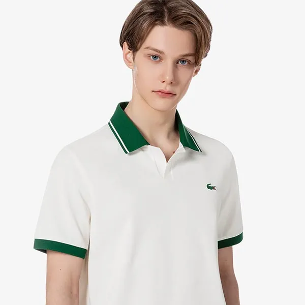 Áo Polo Nam Lacoste Regular Fit DH941E 70V Màu Trắng Size 3