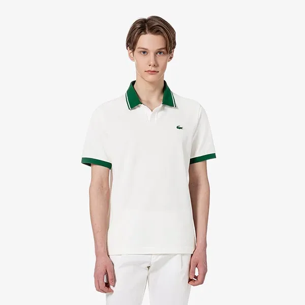 Áo Polo Nam Lacoste Regular Fit DH941E 70V Màu Trắng Size 3