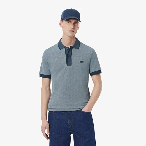 Áo Polo Nam Lacoste Regular Fit PH0804 DI8 Màu Xanh Mòng Két Size 3