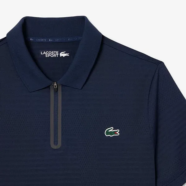 Áo Polo Nam Lacoste Ultra Dry Stretch Jacquard Tennis Polo Shirt DH9992 166 Màu Xanh Than Size 3