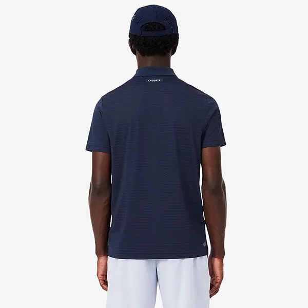 Áo Polo Nam Lacoste Ultra Dry Stretch Jacquard Tennis Polo Shirt DH9992 166 Màu Xanh Than Size 3