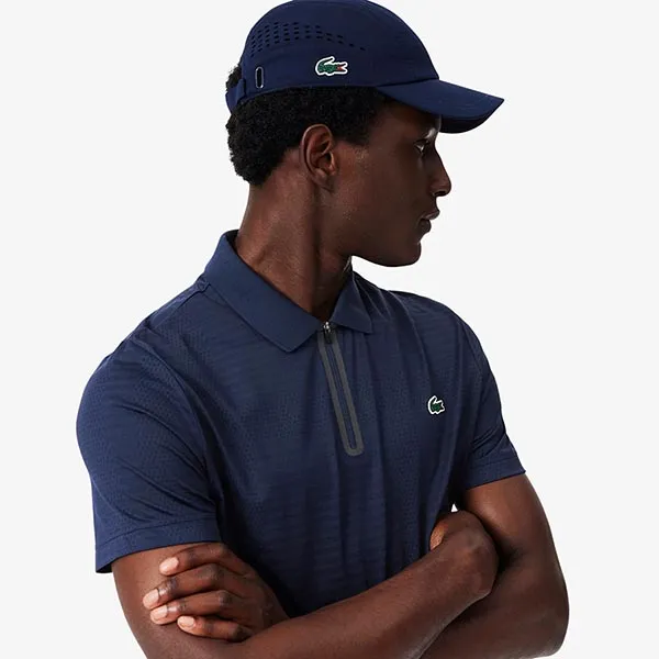 Áo Polo Nam Lacoste Ultra Dry Stretch Jacquard Tennis Polo Shirt DH9992 166 Màu Xanh Than Size 3