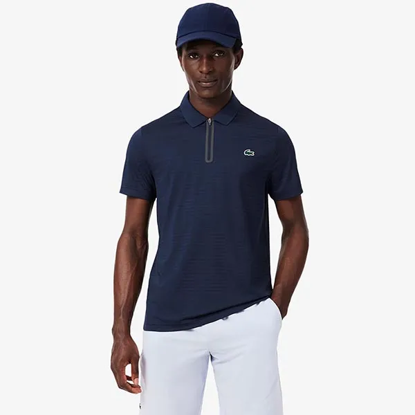 Áo Polo Nam Lacoste Ultra Dry Stretch Jacquard Tennis Polo Shirt DH9992 166 Màu Xanh Than Size 3
