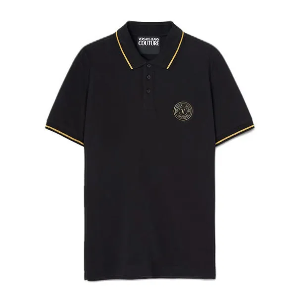 Áo Polo Nam Versace V-Emblem Polo Shirt E74GAGT08-ECJ01T_EG89 Màu Đen Size S