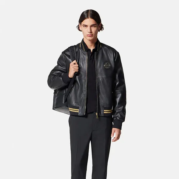 Áo Polo Nam Versace V-Emblem Polo Shirt E74GAGT08-ECJ01T_EG89 Màu Đen Size S