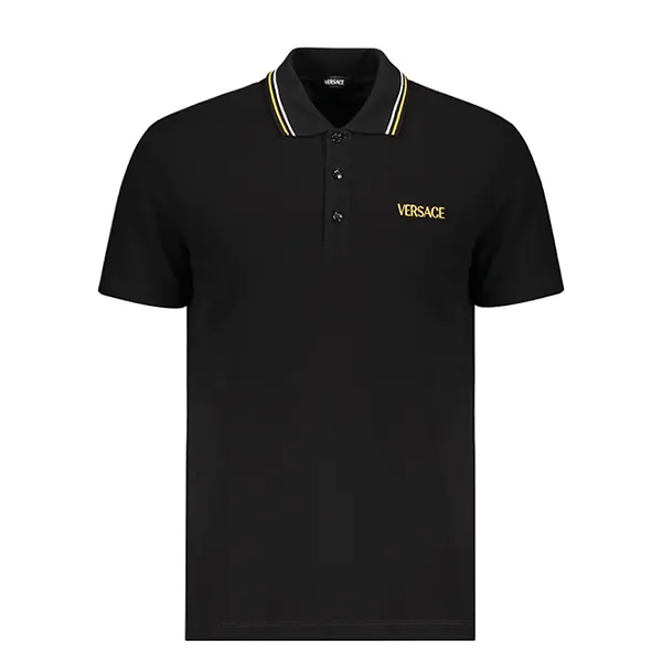 Áo Polo Nam Versace Check 1011851 1A14049 1B000 Màu Đen Size XS