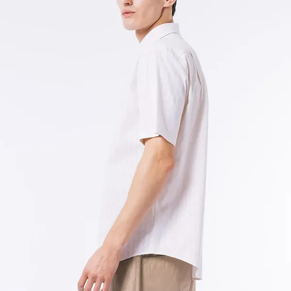 Áo Sơ Mi Cộc Tay Nam Lacoste Monogram Print Jacquard Chambray Oxford Shirt CH4730 - ACZ Màu Ghi Size 41