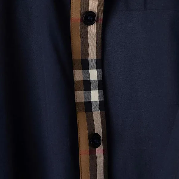Áo Sơ Mi Nam Burberry Cotton Formal In Navy 8091431 Màu Xanh Navy Size XS