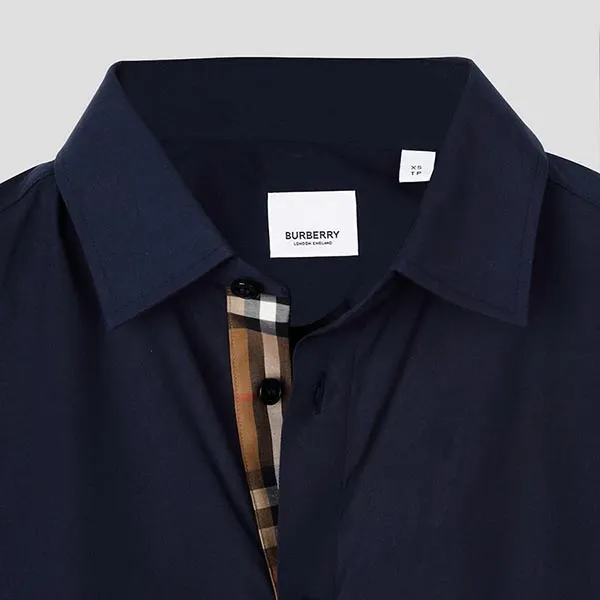 Áo Sơ Mi Nam Burberry Cotton Formal In Navy 8091431 Màu Xanh Navy Size XS