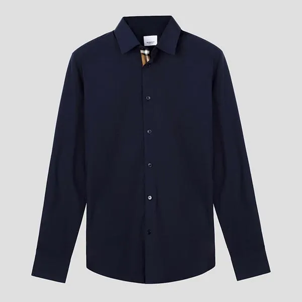 Áo Sơ Mi Nam Burberry Cotton Formal In Navy 8091431 Màu Xanh Navy Size XS