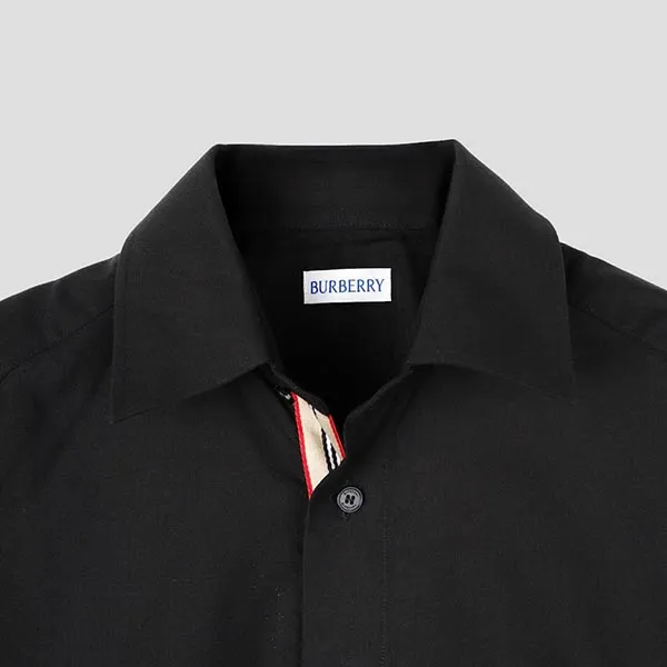 Áo Sơ Mi Nam Burberry Cotton In Black 8111764 Màu Đen Size XS